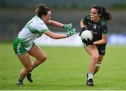 22 July 2023; Aisling Maguire of Fermanagh in action against Cathy Mee of Limerick during the TG4 LGFA All-Ireland Junior Championship semi-final match between Limerick and Fermanagh at Glennon Brothers Pearse Park in Longford. Photo by David Fitzgerald/Sportsfile