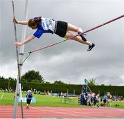 22 July 2023; Megan Seaton of Lusk A.C., Dublin, competes in the girl's under 19 Pole Vault during day two of the 123.ie National Juvenile Track and Field Championships at Tullamore Harriers Stadium in Offaly. Photo by Stephen Marken/Sportsfile