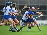 22 July 2023; Teresa Ryan of Tipperary in action against Orla Hickey of Waterford during the All-Ireland Camogie Championship semi-final match between Tipperary and Waterford at UPMC Nowlan Park in Kilkenny. Photo by Piaras Ó Mídheach/Sportsfile