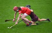 22 July 2023; Sorcha McCartan of Cork in action against Dervla Higgins of Galway during the All-Ireland Camogie Championship semi-final match between Cork and Galway at UPMC Nowlan Park in Kilkenny. Photo by Piaras Ó Mídheach/Sportsfile