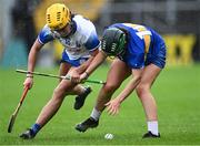 22 July 2023; Niamh Rockett of Waterford in action against Róisín Howard of Tipperary during the All-Ireland Camogie Championship semi-final match between Tipperary and Waterford at UPMC Nowlan Park in Kilkenny. Photo by Piaras Ó Mídheach/Sportsfile
