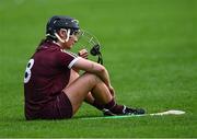 22 July 2023; Aoife Donoghue of Galway after her side's defeat in the All-Ireland Camogie Championship semi-final match between Cork and Galway at UPMC Nowlan Park in Kilkenny. Photo by Piaras Ó Mídheach/Sportsfile