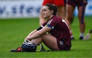 22 July 2023; Siobhán McGrath of Galway after her side's defeat in the All-Ireland Camogie Championship semi-final match between Cork and Galway at UPMC Nowlan Park in Kilkenny. Photo by Piaras Ó Mídheach/Sportsfile