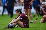22 July 2023; Siobhán McGrath of Galway after her side's defeat in the All-Ireland Camogie Championship semi-final match between Cork and Galway at UPMC Nowlan Park in Kilkenny. Photo by Piaras Ó Mídheach/Sportsfile