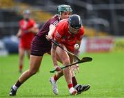 22 July 2023; Ashling Thompson of Cork in action against Emma Helebert of Galway during the All-Ireland Camogie Championship semi-final match between Cork and Galway at UPMC Nowlan Park in Kilkenny. Photo by Piaras Ó Mídheach/Sportsfile