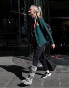 23 July 2023; Republic of Ireland's Louise Quinn at their team hotel in Brisbane, Australia, ahead of the team's chartered flight to Perth for their FIFA Women's World Cup 2023 group match against Canada, on Wednesday. Photo by Stephen McCarthy/Sportsfile