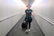 23 July 2023; Republic of Ireland's Ciara Grant at Brisbane Airport, Australia, ahead of the team's chartered flight to Perth for their FIFA Women's World Cup 2023 group match against Canada, on Wednesday. Photo by Stephen McCarthy/Sportsfile