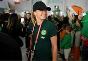 23 July 2023; Republic of Ireland's Diane Caldwell at Perth Airport, Australia, following the team's chartered flight from their base in Brisbane, for their FIFA Women's World Cup 2023 group match against Canada, on Wednesday. Photo by Stephen McCarthy/Sportsfile