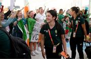 23 July 2023; Marissa Sheva of Republic of Ireland at Perth Airport, Australia, following the team's chartered flight from their base in Brisbane, for their FIFA Women's World Cup 2023 group match against Canada, on Wednesday. Photo by Stephen McCarthy/Sportsfile