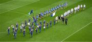 15 July 2023; The Monaghan and Dublin teams parade behind the Artane School of Music Band ahead of the GAA Football All-Ireland Senior Championship semi-final match between Dublin and Monaghan at Croke Park in Dublin. Photo by Daire Brennan/Sportsfile