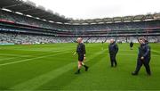 23 July 2023; Referee John Keenan walks the pitch ahead of the GAA Hurling All-Ireland Senior Championship final match between Kilkenny and Limerick at Croke Park in Dublin. Photo by Daire Brennan/Sportsfile