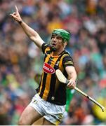 23 July 2023; Eoin Cody of Kilkenny celebrates after scoring his side's first goal during the GAA Hurling All-Ireland Senior Championship final match between Kilkenny and Limerick at Croke Park in Dublin. Photo by Sam Barnes/Sportsfile