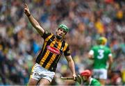 23 July 2023; Eoin Cody of Kilkenny celebrates after scoring his side's first goal during the GAA Hurling All-Ireland Senior Championship final match between Kilkenny and Limerick at Croke Park in Dublin. Photo by Sam Barnes/Sportsfile