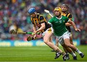 23 July 2023; John Donnelly of Kilkenny in action against Tom Morrissey of Limerick during the GAA Hurling All-Ireland Senior Championship final match between Kilkenny and Limerick at Croke Park in Dublin. Photo by Brendan Moran/Sportsfile