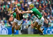 23 July 2023; Eoin Cody of Kilkenny in action against Dan Morrissey of Limerick during the GAA Hurling All-Ireland Senior Championship final match between Kilkenny and Limerick at Croke Park in Dublin. Photo by Sam Barnes/Sportsfile