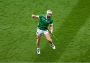 23 July 2023; Cian Lynch of Limerick celebrates after scoring a first half point during the GAA Hurling All-Ireland Senior Championship final match between Kilkenny and Limerick at Croke Park in Dublin. Photo by Daire Brennan/Sportsfile