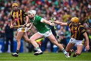 23 July 2023; Cian Lynch of Limerick in action against Richie Reid of Kilkenny during the GAA Hurling All-Ireland Senior Championship final match between Kilkenny and Limerick at Croke Park in Dublin. Photo by Ramsey Cardy/Sportsfile