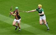 23 July 2023; Tommy Walsh of Kilkenny in action against Séamus Flanagan of Limerick during the GAA Hurling All-Ireland Senior Championship final match between Kilkenny and Limerick at Croke Park in Dublin. Photo by Daire Brennan/Sportsfile