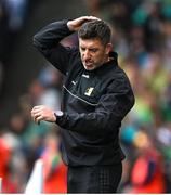 23 July 2023; Kilkenny manager Derek Lyng reacts during the GAA Hurling All-Ireland Senior Championship final match between Kilkenny and Limerick at Croke Park in Dublin. Photo by Brendan Moran/Sportsfile