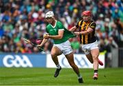 23 July 2023; Kyle Hayes of Limerick has his jersey pulled by Adrian Mullen of Kilkenny during the GAA Hurling All-Ireland Senior Championship final match between Kilkenny and Limerick at Croke Park in Dublin. Photo by Brendan Moran/Sportsfile