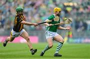 23 July 2023; Séamus Flanagan of Limerick in action against Tommy Walsh of Kilkenny during the GAA Hurling All-Ireland Senior Championship final match between Kilkenny and Limerick at Croke Park in Dublin. Photo by Sam Barnes/Sportsfile