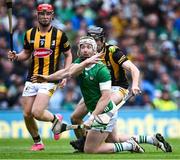 23 July 2023; Cian Lynch of Limerick in action against Tom Phelan of Kilkenny during the GAA Hurling All-Ireland Senior Championship final match between Kilkenny and Limerick at Croke Park in Dublin. Photo by Piaras Ó Mídheach/Sportsfile