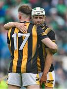 23 July 2023; Pádraig Walsh, right and Conor Delaney of Kilkenny after the final whistle of the GAA Hurling All-Ireland Senior Championship final match between Kilkenny and Limerick at Croke Park in Dublin. Photo by Brendan Moran/Sportsfile