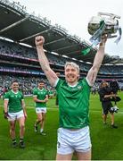 23 July 2023; Cian Lynch of Limerick celebrates with the Liam MacCarthy Cup after the GAA Hurling All-Ireland Senior Championship final match between Kilkenny and Limerick at Croke Park in Dublin. Photo by David Fitzgerald/Sportsfile
