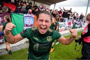 23 July 2023; Jenna Slattery of Galway United celebrates after the 2023 AVENIR Sports All-Island Cup final match between Cliftonville and Galway United at The Showgrounds in Sligo. Photo by Michael P Ryan/Sportsfile