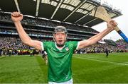 23 July 2023; Diarmaid Byrnes of Limerick celebrates after  the GAA Hurling All-Ireland Senior Championship final match between Kilkenny and Limerick at Croke Park in Dublin.