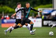 23 July 2023; Graham Burke of Shamrock Rovers in action against Alfie Lewis of Dundalk during the Sports Direct Men’s FAI Cup First Round match between Dundalk and Shamrock Rovers at Oriel Park in Dundalk, Louth. Photo by Ben McShane/Sportsfile