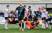 23 July 2023; Lee Grace of Shamrock Rovers reacts after a missed opportunity on goal during the Sports Direct Men’s FAI Cup First Round match between Dundalk and Shamrock Rovers at Oriel Park in Dundalk, Louth. Photo by Ben McShane/Sportsfile