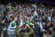 23 July 2023; Limerick players Cian Lynch, left, and Declan Hannon lift the Liam MacCarthy Cup after the GAA Hurling All-Ireland Senior Championship final match between Kilkenny and Limerick at Croke Park in Dublin. Photo by David Fitzgerald/Sportsfile