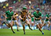 23 July 2023; Martin Keoghan of Kilkenny in action against Mike Casey of Limerick during the GAA Hurling All-Ireland Senior Championship final match between Kilkenny and Limerick at Croke Park in Dublin. Photo by David Fitzgerald/Sportsfile