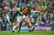 23 July 2023; Eoin Cody of Kilkenny in action against Mike Casey of Limerick during the GAA Hurling All-Ireland Senior Championship final match between Kilkenny and Limerick at Croke Park in Dublin. Photo by David Fitzgerald/Sportsfile