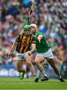 23 July 2023; Eoin Cody of Kilkenny in action against Kyle Hayes of Limerick during the GAA Hurling All-Ireland Senior Championship final match between Kilkenny and Limerick at Croke Park in Dublin. Photo by David Fitzgerald/Sportsfile