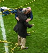 23 July 2023; Limerick County Board Secretary Mike O'Riordan with team sponsor JP McManus after the GAA Hurling All-Ireland Senior Championship final match between Kilkenny and Limerick at Croke Park in Dublin. Photo by Daire Brennan/Sportsfile