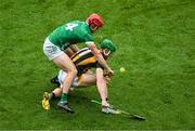 23 July 2023; Martin Keoghan of Kilkenny in action against Barry Nash of Limerick during the GAA Hurling All-Ireland Senior Championship final match between Kilkenny and Limerick at Croke Park in Dublin. Photo by Daire Brennan/Sportsfile