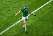 23 July 2023; Diarmaid Byrnes of Limerick celebrates a second half point during the GAA Hurling All-Ireland Senior Championship final match between Kilkenny and Limerick at Croke Park in Dublin. Photo by Daire Brennan/Sportsfile
