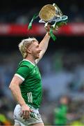 23 July 2023; Cian Lynch of Limerick celebrates with the Liam MacCarthy Cup after the GAA Hurling All-Ireland Senior Championship final match between Kilkenny and Limerick at Croke Park in Dublin. Photo by Brendan Moran/Sportsfile Photo by Brendan Moran/Sportsfile