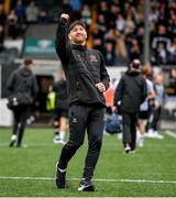 23 July 2023; Dundalk head coach Stephen O'Donnell celebrates after the Sports Direct Men’s FAI Cup First Round match between Dundalk and Shamrock Rovers at Oriel Park in Dundalk, Louth. Photo by Ben McShane/Sportsfile