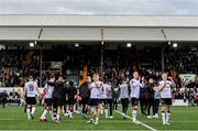 23 July 2023; Dundalk players celebrate after their victory in the Sports Direct Men’s FAI Cup First Round match between Dundalk and Shamrock Rovers at Oriel Park in Dundalk, Louth. Photo by Ben McShane/Sportsfile