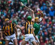 23 July 2023; Dan Morrissey of Limerick in action against Eoin Cody of Kilkenny during the GAA Hurling All-Ireland Senior Championship final match between Kilkenny and Limerick at Croke Park in Dublin. Photo by Piaras Ó Mídheach/Sportsfile