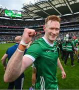23 July 2023; William O'Donoghue of Limerick celebrates after the GAA Hurling All-Ireland Senior Championship final match between Kilkenny and Limerick at Croke Park in Dublin. Photo by David Fitzgerald/Sportsfile