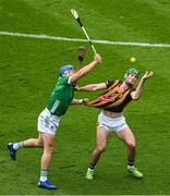 23 July 2023; Eoin Cody of Kilkenny in action against Mike Casey of Limerick during the GAA Hurling All-Ireland Senior Championship final match between Kilkenny and Limerick at Croke Park in Dublin. Photo by Daire Brennan/Sportsfile