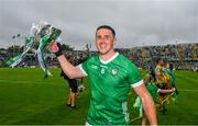 23 July 2023; Darragh O'Donovan of Limerick with the Liam MacCarthy Cup after the GAA Hurling All-Ireland Senior Championship final match between Kilkenny and Limerick at Croke Park in Dublin. Photo by Ray McManus/Sportsfile