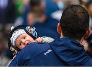 23 July 2023; Limerick selector Paul Kinnerk with his four week old son Paul after the GAA Hurling All-Ireland Senior Championship final match between Kilkenny and Limerick at Croke Park in Dublin. Photo by Piaras Ó Mídheach/Sportsfile