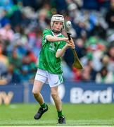 23 July 2023; Cian Loughnane, Lurga NS, Gort, Galway, representing Limerick, during the INTO Cumann na mBunscol GAA Respect Exhibition Go Games at the GAA Hurling All-Ireland Senior Championship final match between Kilkenny and Limerick at Croke Park in Dublin. Photo by Ramsey Cardy/Sportsfile