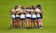 23 July 2023; The Clare team huddle before the TG4 LGFA All-Ireland Intermediate Championship semi-final match between Antrim and Clare at Glennon Brothers Pearse Park, Longford. Photo by Tom Beary/Sportsfile