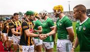 23 July 2023; Eoin Cody of Kilkenny and Séamus Flanagan of Limerick before the GAA Hurling All-Ireland Senior Championship final match between Kilkenny and Limerick at Croke Park in Dublin. Photo by Ramsey Cardy/Sportsfile